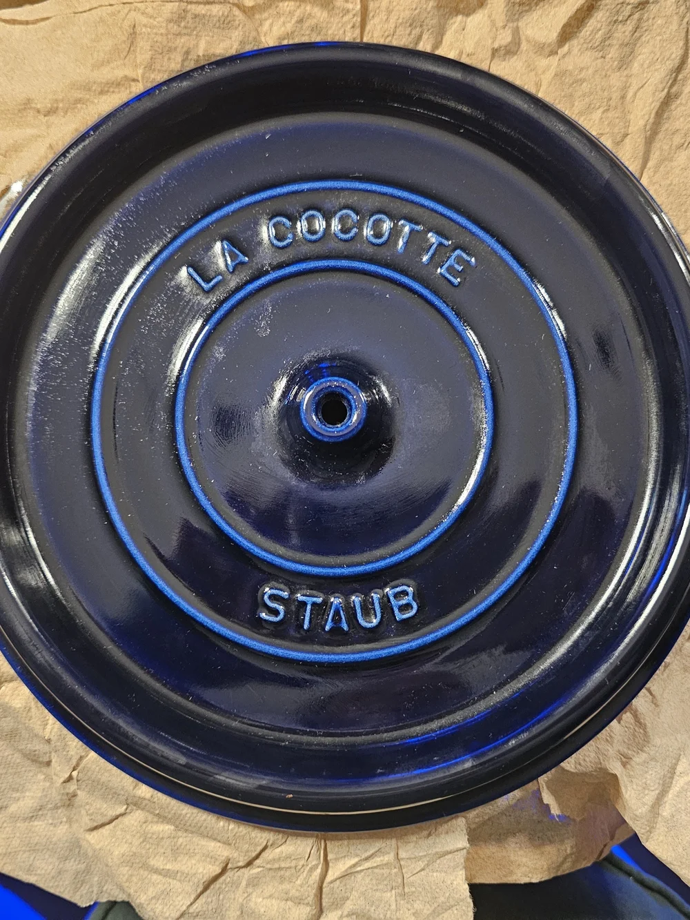 Staub La Cocotte 2.75 Qt Cast Iron Dutch Oven In Dark Blue